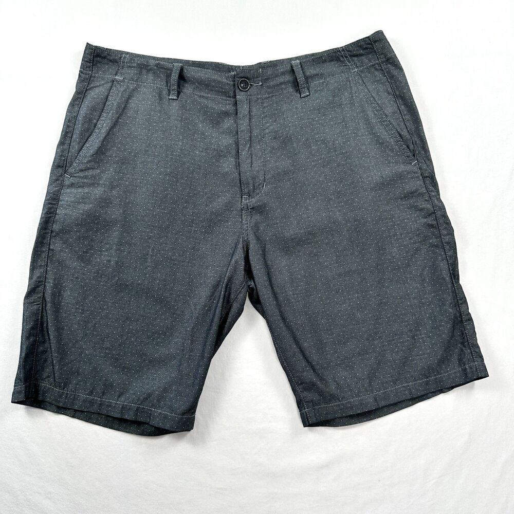John Varvatos Star USA Shorts Mens 36 Grey Polka Dot Cotton Casual Preppy 9.5"